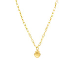 Załaduj obraz do przeglądarki galerii, 14K Yellow Gold Mini Shell Seashell Paper Clip Chain Necklace
