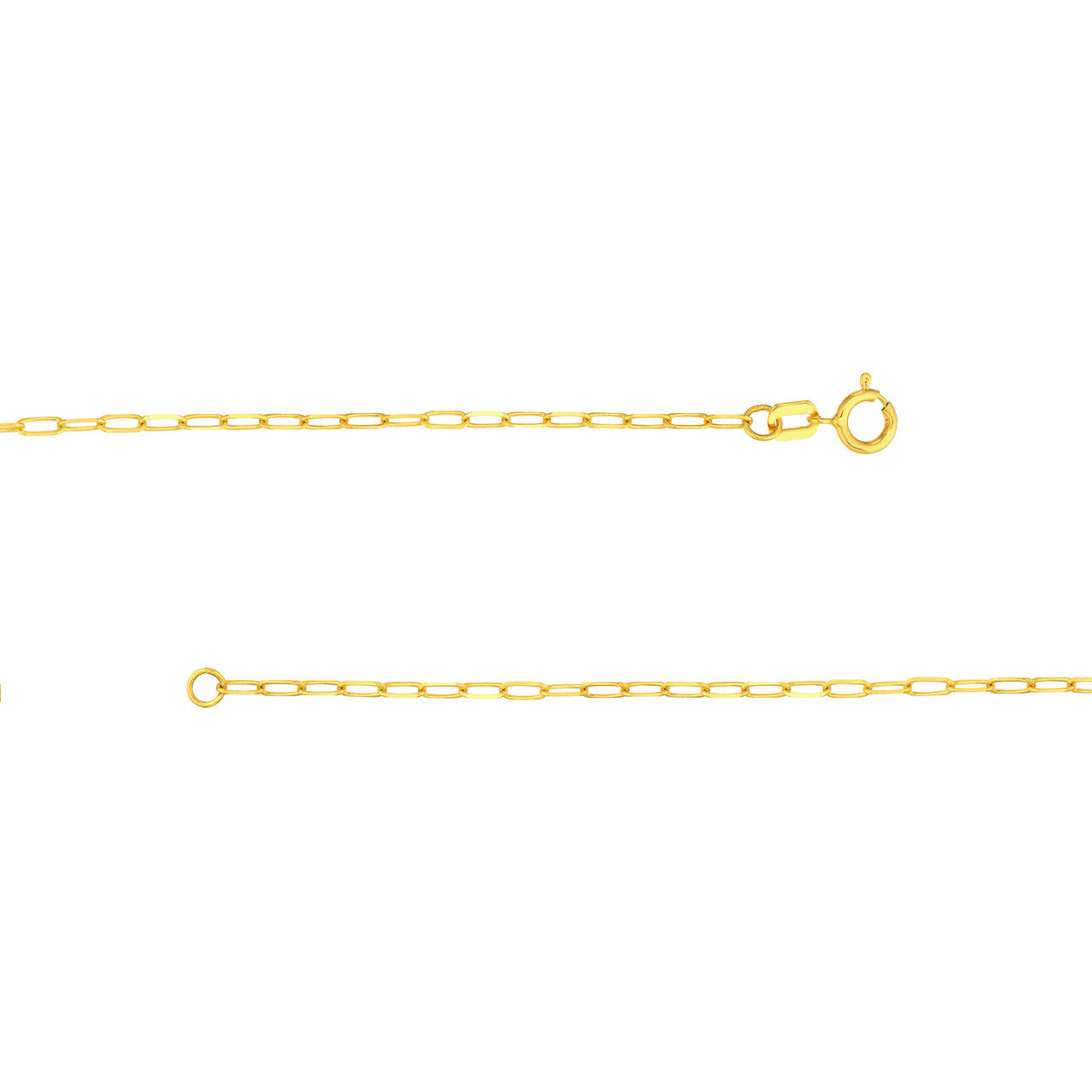 14K Yellow Gold Mini Shell Seashell Paper Clip Chain Necklace
