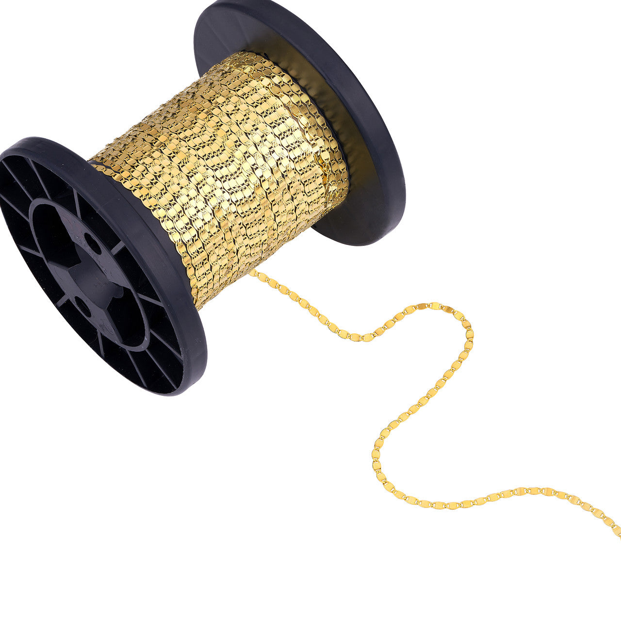 10k Yellow Gold 2.70mm Valentino Mirror Disc Bracelet Necklace Chain