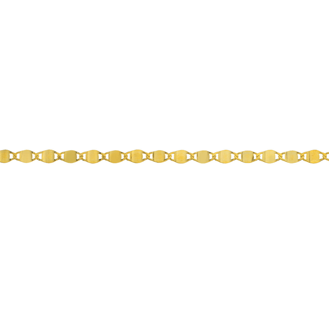 10k Yellow Gold 2.70mm Valentino Mirror Disc Bracelet Necklace Chain