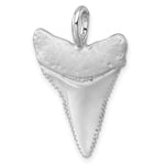 Afbeelding in Gallery-weergave laden, Sterling Silver Shark Tooth Large 3D Pendant Charm Rhodium Plated
