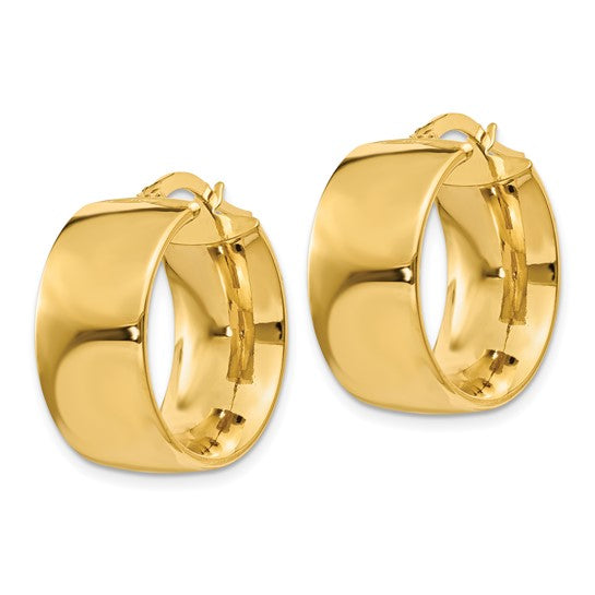 Load image into Gallery viewer, 14K Yellow Gold Hoop Earrings 16mm x 9mm