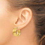 Load image into Gallery viewer, 14K Yellow Gold Hoop Earrings 16mm x 9mm
