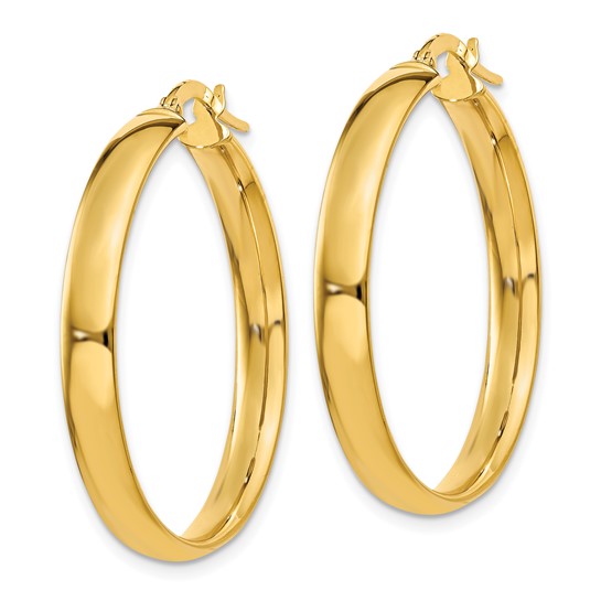 14K Yellow Gold Hoop Earrings 25mm x 4mm