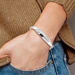 Lataa kuva Galleria-katseluun, 925 Sterling Silver Hammered Intertwined Style Contemporary Modern Cuff Bangle Bracelet
