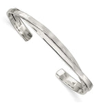 Загрузить изображение в средство просмотра галереи, 925 Sterling Silver Intertwined Hammered Contemporary Modern Cuff Bangle Bracelet
