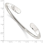 Carica l&#39;immagine nel visualizzatore di Gallery, 925 Sterling Silver Hammered Ends Contemporary Modern Cuff Bangle Bracelet
