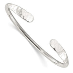 Cargar imagen en el visor de la galería, 925 Sterling Silver Hammered Ends Contemporary Modern Cuff Bangle Bracelet
