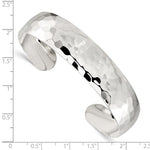 將圖片載入圖庫檢視器 925 Sterling Silver 13.5mm Hammered Contemporary Modern Cuff Bangle Bracelet
