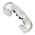 將圖片載入圖庫檢視器 925 Sterling Silver 13.5mm Hammered Contemporary Modern Cuff Bangle Bracelet
