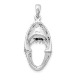 Lataa kuva Galleria-katseluun, Sterling Silver Shark Head Moveable Pendant Charm Rhodium Plated

