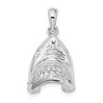 Lataa kuva Galleria-katseluun, Sterling Silver Shark Head Moveable Pendant Charm Rhodium Plated
