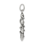 Indlæs billede til gallerivisning Sterling Silver Antiqued Cross Anchor Pendant
