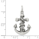 Indlæs billede til gallerivisning Sterling Silver Antiqued Cross Anchor Pendant
