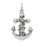 Indlæs billede til gallerivisning Sterling Silver Antiqued Cross Anchor Pendant
