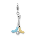 Afbeelding in Gallery-weergave laden, Amore La Vita Sterling Silver Enamel Golf Clubs Ball 3D Charm
