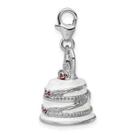 Kép betöltése a galériamegjelenítőbe: Amore La Vita Sterling Silver Enamel Wedding Cake 3D Charm
