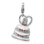Kép betöltése a galériamegjelenítőbe: Amore La Vita Sterling Silver Enamel Wedding Cake 3D Charm
