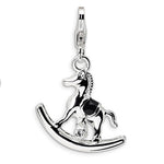 Загрузить изображение в средство просмотра галереи, Amore La Vita Sterling Silver Enamel Rocking Horse 3D Charm
