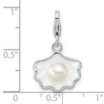 Kép betöltése a galériamegjelenítőbe: Amore La Vita Sterling Silver Enamel Pearl Shell 3D Charm

