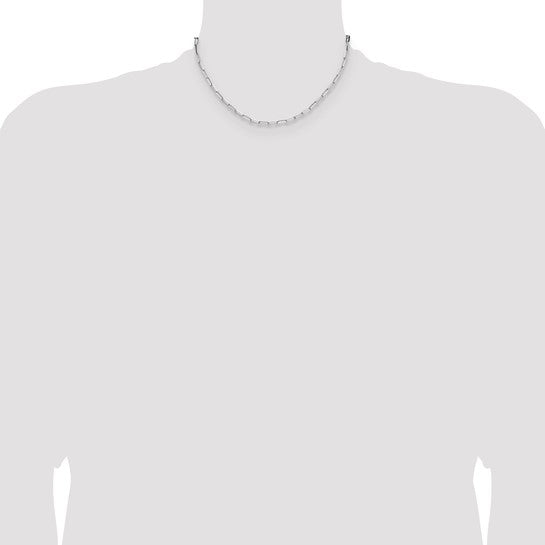 Sterling Silver Diamond Cut 3.1mm Paperclip Bracelet Anklet Necklace Chain