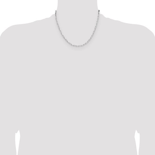 Sterling Silver Diamond Cut 3.1mm Paperclip Bracelet Anklet Necklace Chain