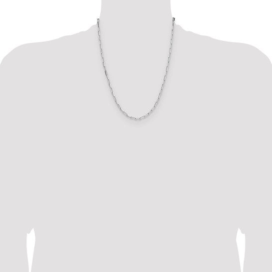 Sterling Silver Diamond Cut 3.1mm Paperclip Bracelet Anklet Necklace Chain