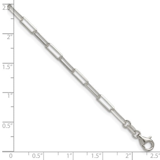 Sterling Silver Diamond Cut 3.1mm Paperclip Bracelet Anklet Necklace Chain