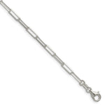Load image into Gallery viewer, Sterling Silver Diamond Cut 3.1mm Paperclip Bracelet Anklet Necklace Chain
