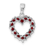 Charger l&#39;image dans la galerie, Sterling Silver Genuine Natural Garnet Heart Pendant Charm

