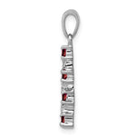 Load image into Gallery viewer, Sterling Silver Genuine Natural Garnet and Diamond Accent Cross Pendant Charm
