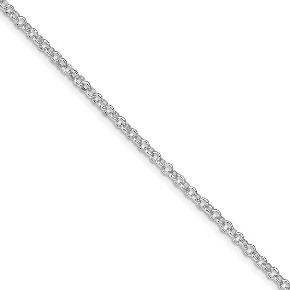 Sterling Silver 2.8mm Rolo Chain 100 inch Spool Rhodium Plated