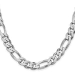 Załaduj obraz do przeglądarki galerii, Sterling Silver 10.75mm Figaro Bracelet Necklace Choker Chain Rhodium Plated
