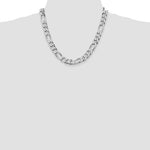 Załaduj obraz do przeglądarki galerii, Sterling Silver 10.75mm Figaro Bracelet Necklace Choker Chain Rhodium Plated
