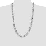 Załaduj obraz do przeglądarki galerii, Sterling Silver 10.75mm Figaro Bracelet Necklace Choker Chain Rhodium Plated
