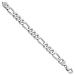 Załaduj obraz do przeglądarki galerii, Sterling Silver 10.75mm Figaro Bracelet Necklace Choker Chain Rhodium Plated
