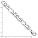 Załaduj obraz do przeglądarki galerii, Sterling Silver 10.75mm Figaro Bracelet Necklace Choker Chain Rhodium Plated
