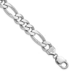 Załaduj obraz do przeglądarki galerii, Sterling Silver 10.75mm Figaro Bracelet Necklace Choker Chain Rhodium Plated
