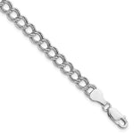 Afbeelding in Gallery-weergave laden, Sterling Silver Rhodium Plated 6mm Double Link Charm Bracelet Lobster Clasp
