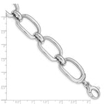Load image into Gallery viewer, Sterling Silver Rhodium Plated Wide Oval Link Big Bold Statement Bracelet
