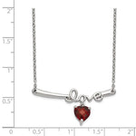 將圖片載入圖庫檢視器 Sterling Silver Garnet Heart Love Choker Necklace Chain

