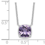 Load image into Gallery viewer, Sterling Silver Amethyst Square Necklace Chain 16 inches with 2 inch Extender
