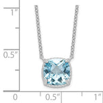 Lataa kuva Galleria-katseluun, Sterling Silver Blue Topaz Square Necklace Chain 16 inches with 2 inch Extender
