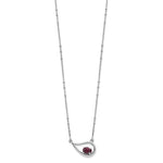 Lataa kuva Galleria-katseluun, Sterling Silver Garnet Oval Teardrop Choker Necklace Chain
