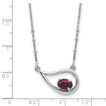 Lataa kuva Galleria-katseluun, Sterling Silver Garnet Oval Teardrop Choker Necklace Chain
