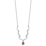 Charger l&#39;image dans la galerie, Sterling Silver Garnet and White Topaz Choker Necklace Chain
