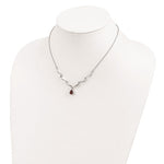 Загрузить изображение в средство просмотра галереи, Sterling Silver Garnet and White Topaz Choker Necklace Chain

