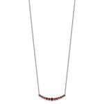 Загрузить изображение в средство просмотра галереи, Sterling Silver Garnet Graduated Line Bar Necklace Chain
