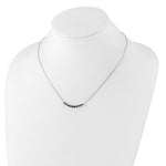 Загрузить изображение в средство просмотра галереи, Sterling Silver Garnet Graduated Line Bar Necklace Chain
