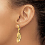 이미지를 갤러리 뷰어에 로드 , 14k Yellow Gold Oval Omega Back Dangle Earrings
